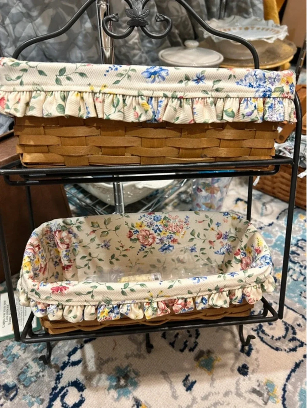Longaberger wrought iron Envelope baskets rack combo